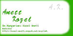 anett kozel business card
